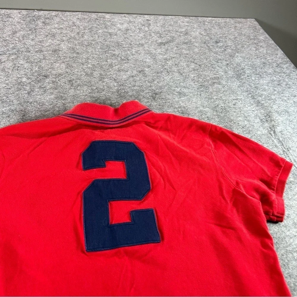 Polo by Ralph Lauren Polo Shirt Mens Large Red 3 Big Ponies Y2K Embroidered